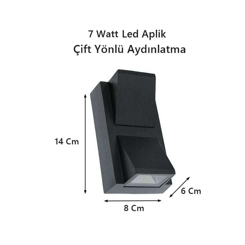 Modern Duvar Led Aplik 7w Gün Işığı Çift Yön Dış Mekan Cata Rodos Aplik CT-7065