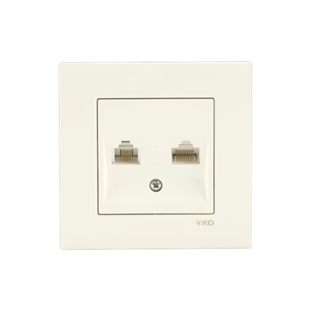 Viko Karre Krem Data+Numeris Prizi Cat6-Rj11 Çerçeve Dahil