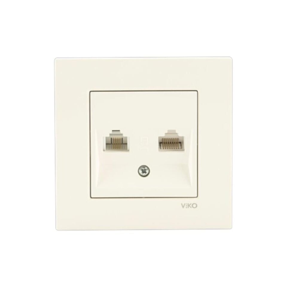 Viko Karre Krem Data+Numeris Prizi Cat6-Rj11 Çerçeve Dahil