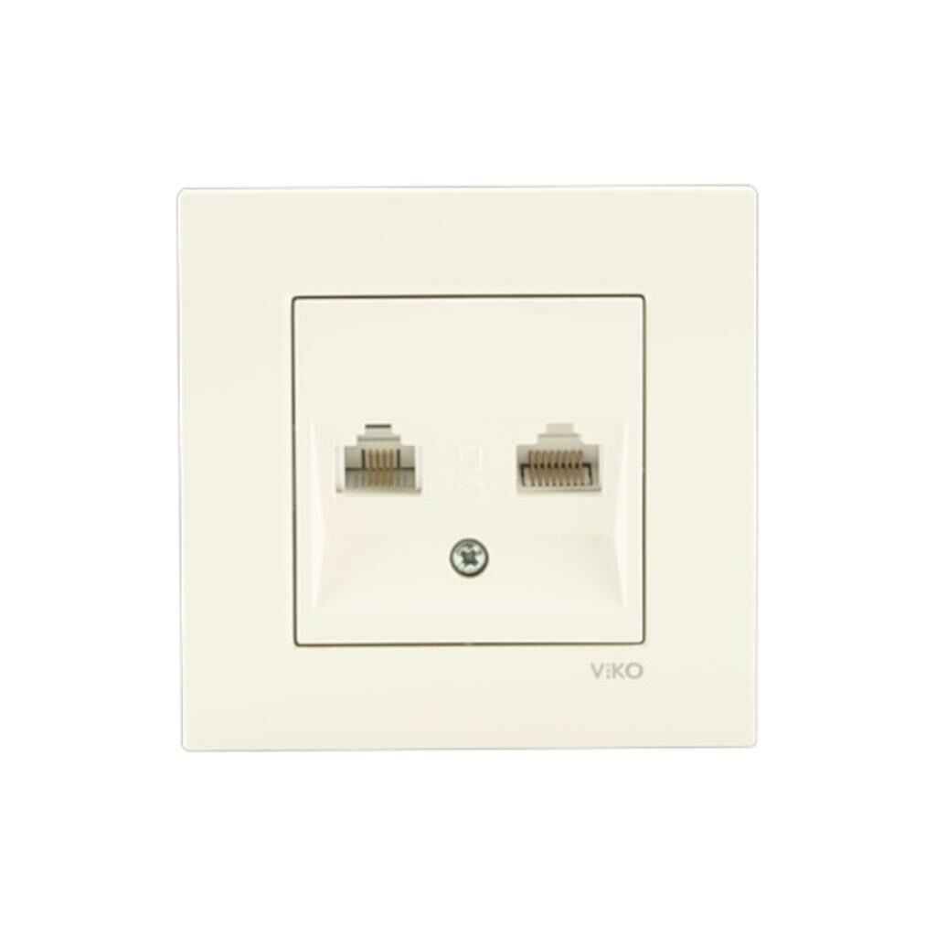 Viko Karre Krem Data+Numeris Prizi Cat5-Rj11 Çerçeve Dahil