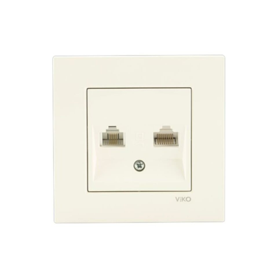 Viko Karre Krem Data+Numeris Prizi Cat5-Rj11 Çerçeve Dahil