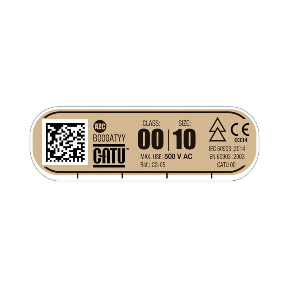 Catu Class 00 İzole Elektrikçi Eldiveni 500V AC Test 2500V DC – Kauçuk Yüksek Voltaj Eldiveni