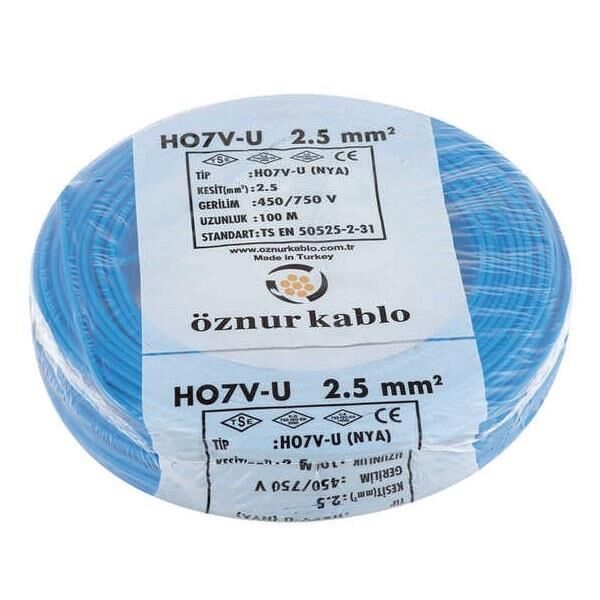 Öznur 2,5 mm NYA Kablo Mavi-100 Metre