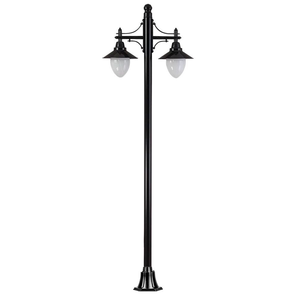 Şanlı Aydınlatma ŞA864 Bahçe ve Yol Aydınlatma Direği | 275 cm | E27 Duy | Döküm Taban | Akrilik Cam | Çelik Gövde