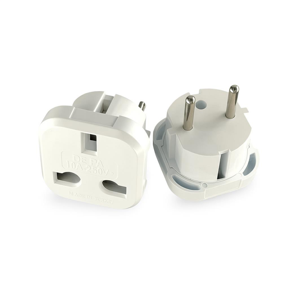 De-pa İngiliz Fiş Priz Dönüştürücü Adaptör – 1 Adet, Type G’den Type C/F, 10A 220V, Yerli Üretim (11108)