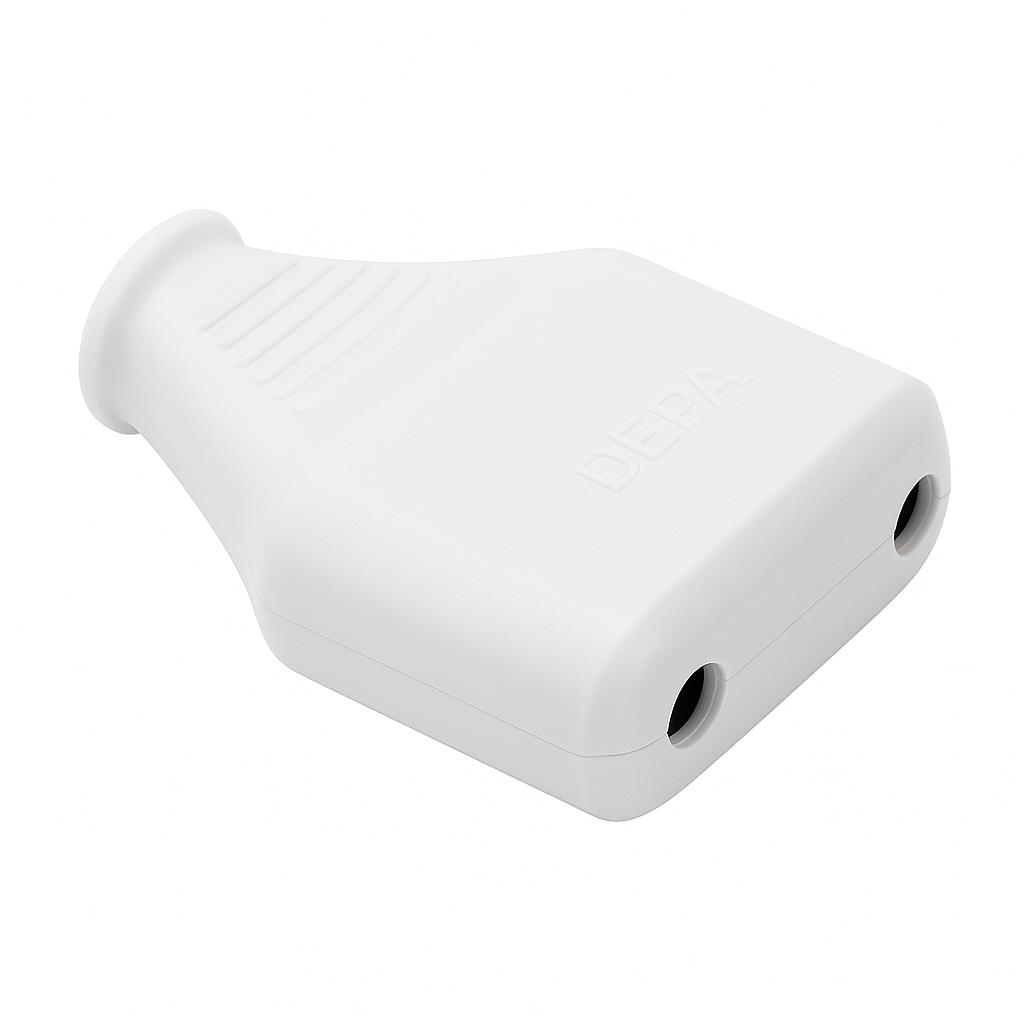 De-Pa Yassı Dişi Fiş Topraksız 10A 220V | Sarı Kontaklı Yerli Üretim Elektrik Bağlantı Fişi