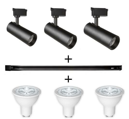 MİNİ RAY SPOT DEKORATİF BİR TAKIM AMPULLU EV OFİS MAĞAZA VİTRİN AYDINLATMA SİYAH KASA 3000K