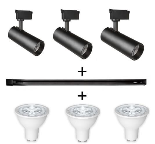 MİNİ RAY SPOT DEKORATİF BİR TAKIM AMPULLU EV OFİS MAĞAZA VİTRİN AYDINLATMA SİYAH KASA 4000K
