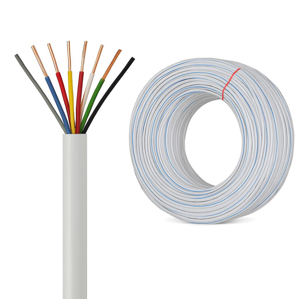 ARGE DT-8 Diafon Kablosu 100 Metre – 8x0.22 mm CCA Aluminyum Tel – İç Tesisat, Ses ve Diafon Sistemleri İçin