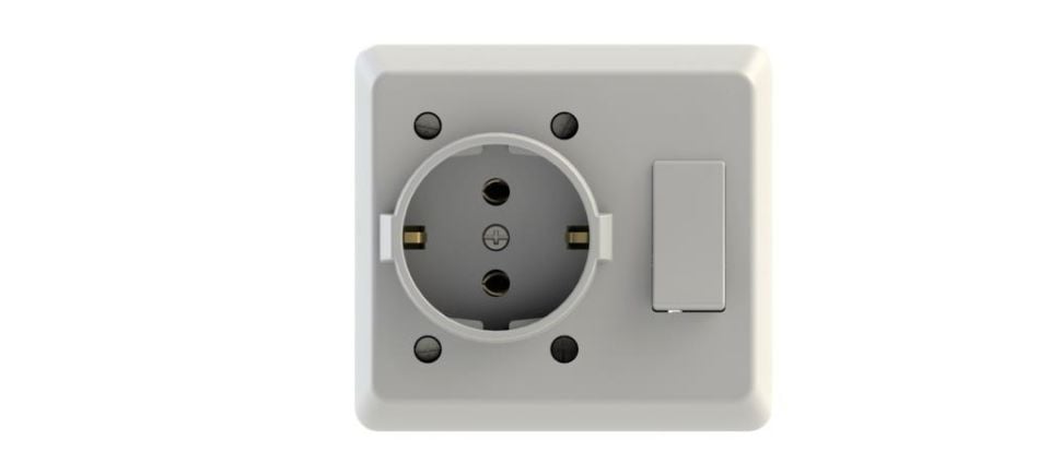 Ne-Ad Duvar Tipi Anahtarlı Topraklı Priz Sıvaaltı 1001-A