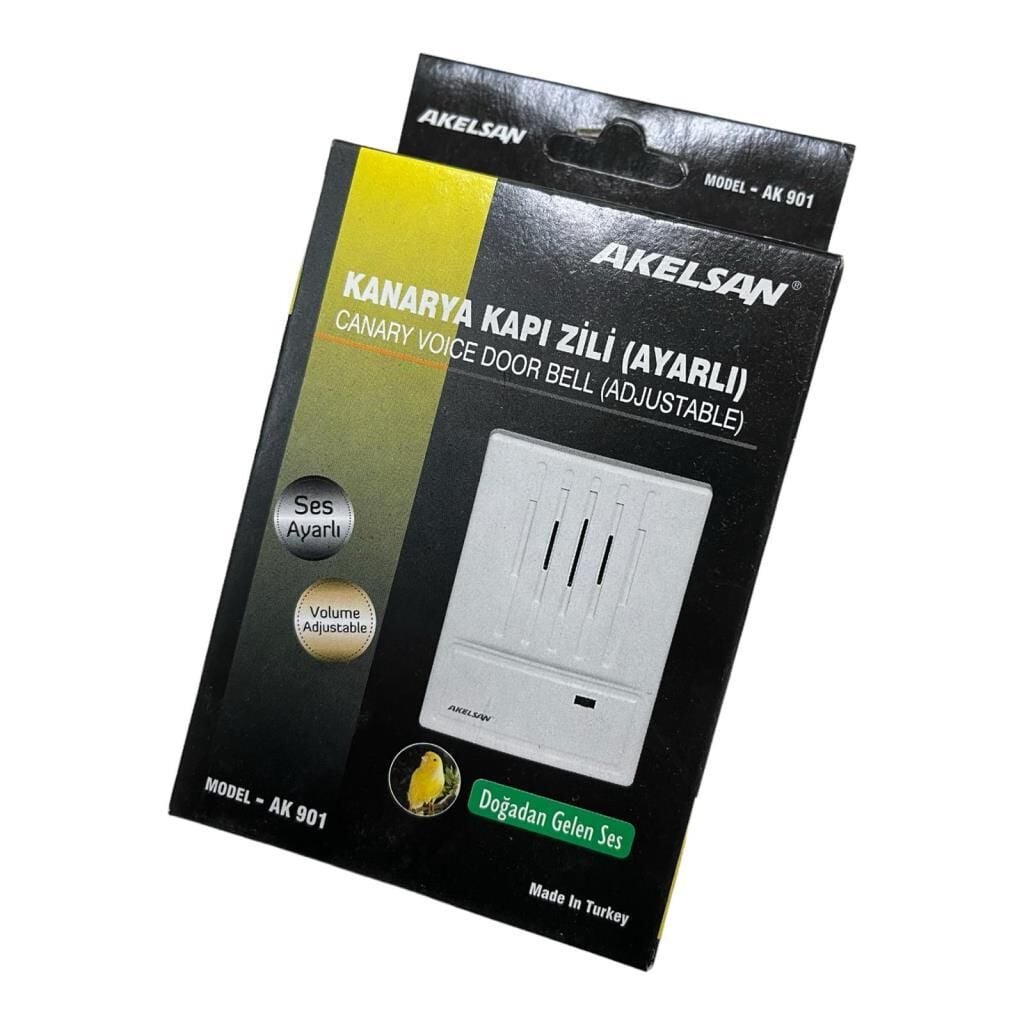 Akelsan Kanarya Kapı Zili Tek Sesli Ayarlı 12 Volt AK-901