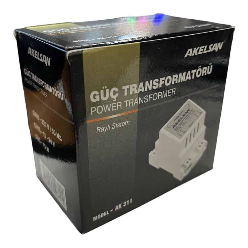 Akelsan Zil Trafosu 15V-24V-15W AK-311 Kapı Zili için Trafo,Transformator,Güç Kaynağı