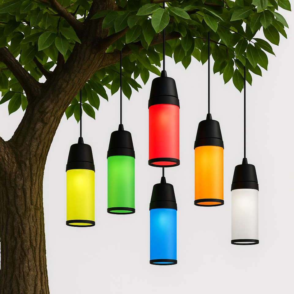 Zita 236F Kule Serisi Ağaç Feneri 6'lı Set – 6 Farklı Renk – E27 Duy – IP54 Suya Dayanıklı – Ampul Hariç