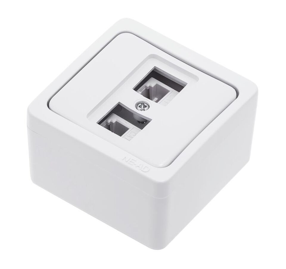 Ne-Ad Sıvaüstü İkili Data Prizi Cat5+Cat5 95-21-D2