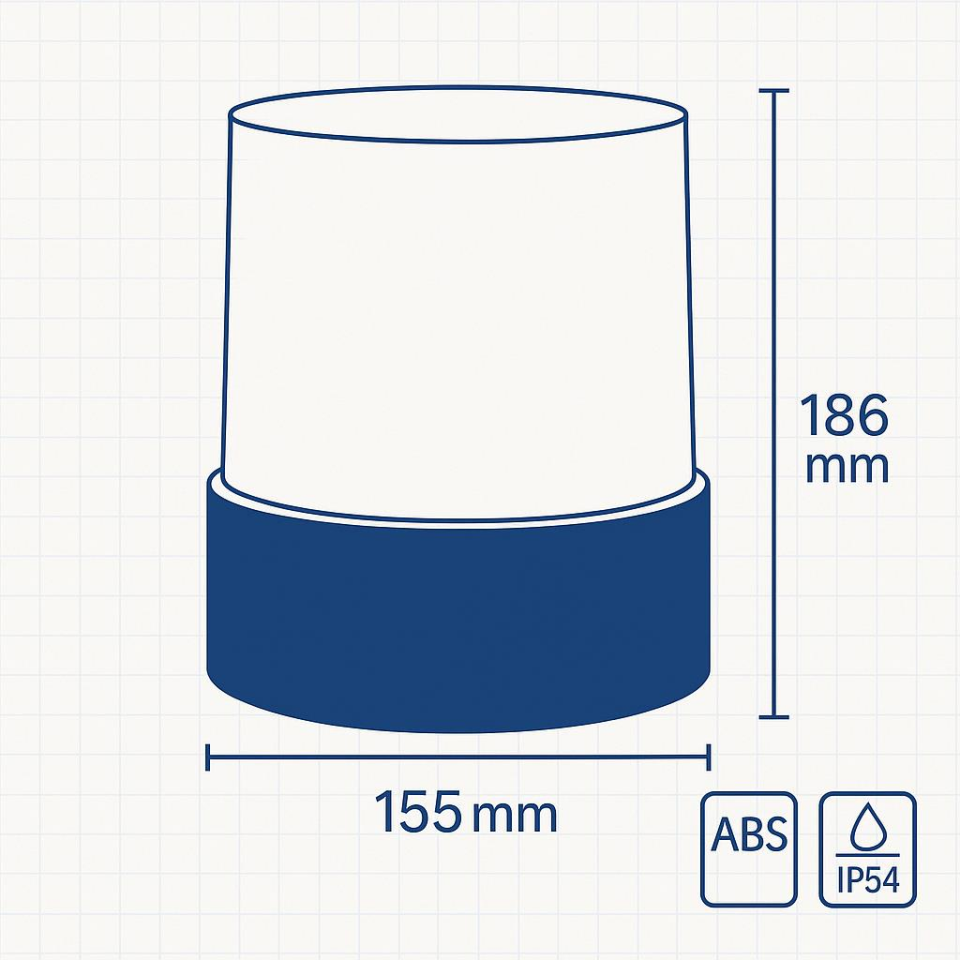 Zita Mars Set Üstü Bahçe Aydınlatma | E27 Duylu Dış Mekan Bahçe Lambası | IP54 ABS Gövde | Duvar ve Korkuluk Üstü Peyzaj Aydınlatma | Ampul Dahil Değil