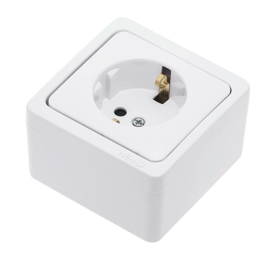 Ne-Ad Sıvaüstü Topraklı Priz Çocuk Korumalı 95-08-E