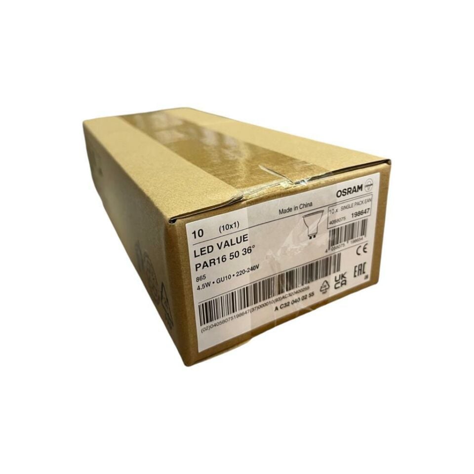 Osram GU10 4,5W LED Ampul 6500K Beyaz Işık – 10’lu Ekonomik Paket, 350 Lümen, 36° Açı, 15.000 Saat Ömür, Enerji Sınıfı F