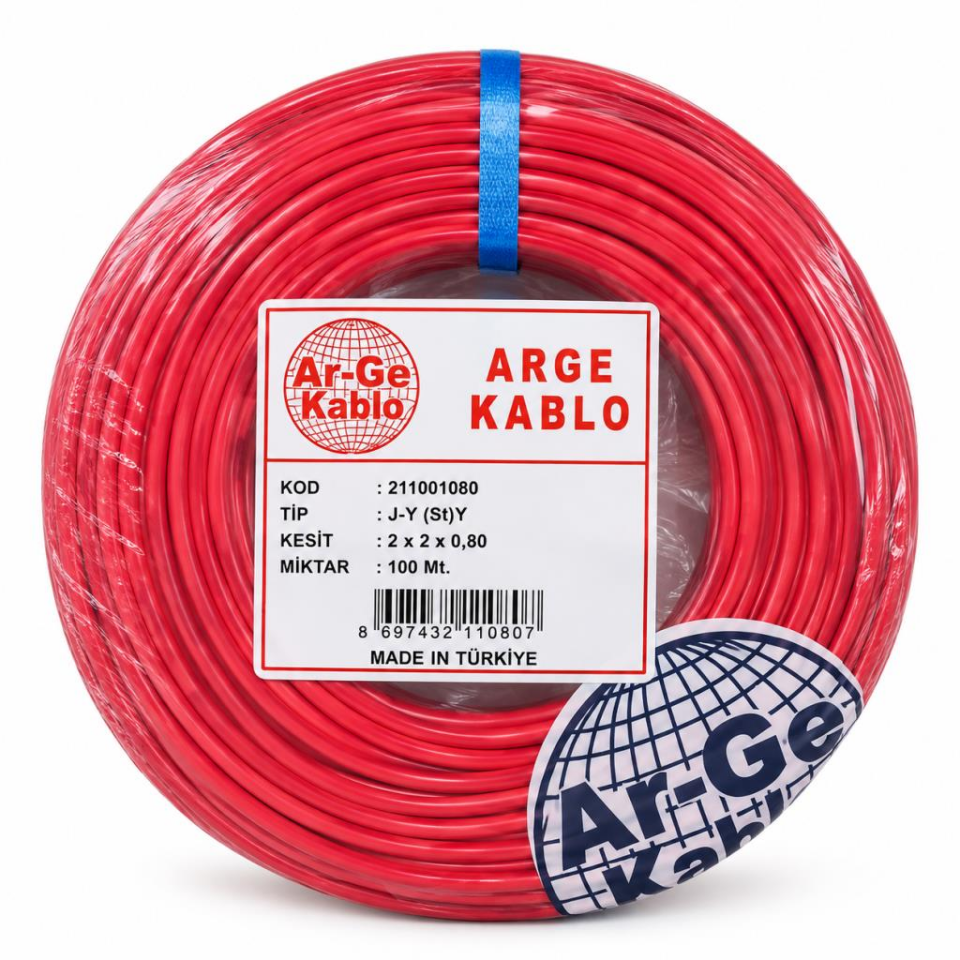 Arge JY(st)Y Yangın İhbar Kablosu 2x2x0,80 mm CCA (Aluminyum) 100 Metre