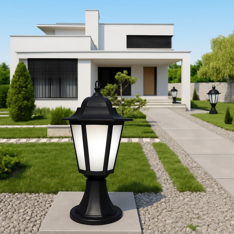 Zita Klas Serisi 42 cm Set Üstü Bahçe Aydınlatma Armatürü | E27 Duy, Dış Mekan Uyumlu, IP54 Koruma | Yol ve Bahçe Aplik Lambası