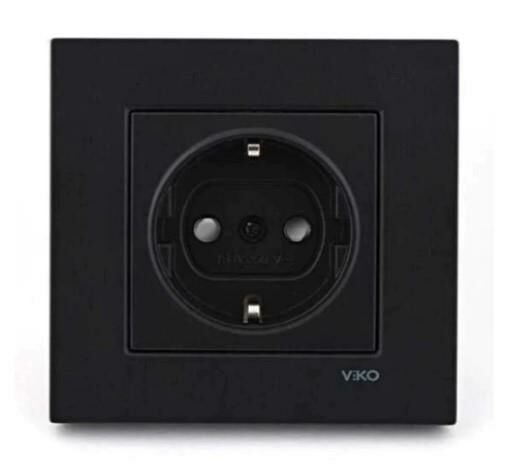 Viko Novella Siyah Renkli Topraklı Priz Çerçeve Dahil Siyah