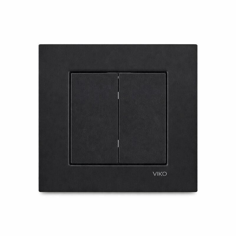 VİKO Novella Siyah Komütatör (İkili Anahtar) | Sıva Altı | 16A 250V | Çerçeve Dahil | 92605502