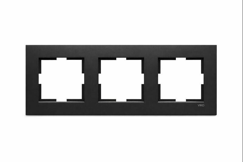 VİKO Novella Siyah 3’lü Yatay Çerçeve | Termoplastik | IP20 | 92190653