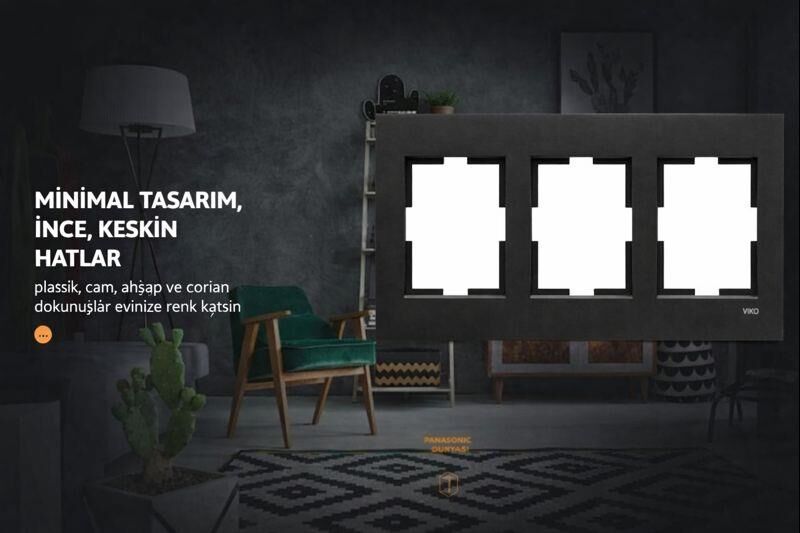 VİKO Novella Siyah 3’lü Yatay Çerçeve | Termoplastik | IP20 | 92190653
