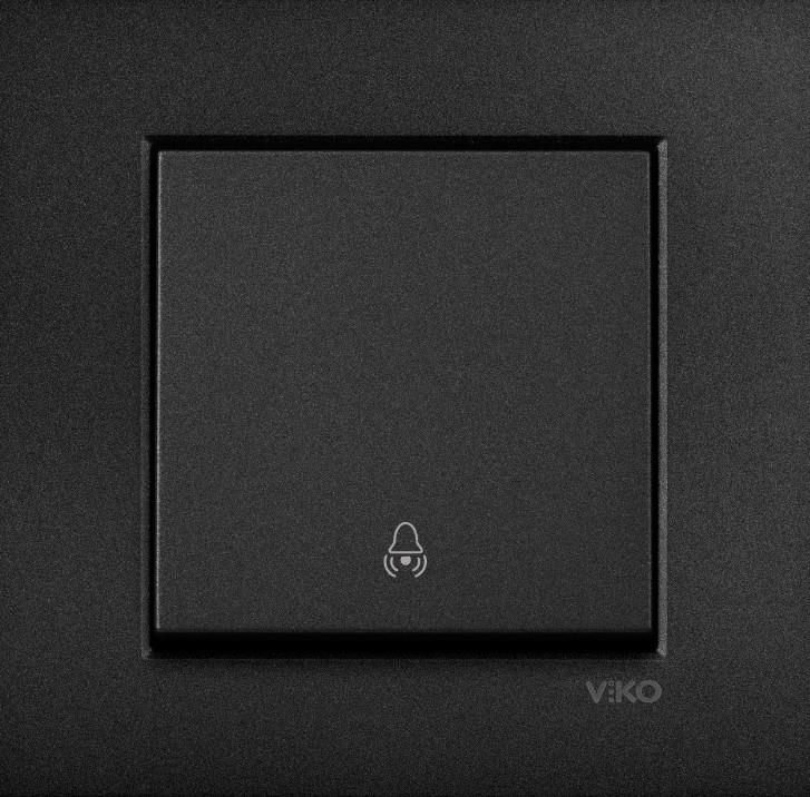 Viko Novella Siyah Renkli  Zil Anahtarı Çerçeve Dahil Siyah