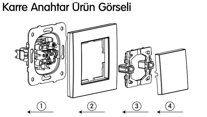 Viko Karre Beyaz Tekli Anahtar – Çerçeveli, 10A 250V, Sıva Altı – Modern Beyaz Tasarım