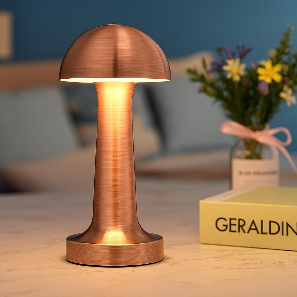 CATA CT-8430 Lizbon Bronz Masa Lambası – Şarjlı, Dokunmatik, 3 Renk Modlu, 1500 mAh Pil – Cafe, Otel ve Ev İçin Dekoratif Aydınlatma