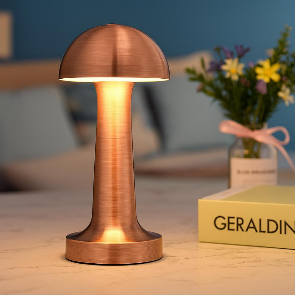 CATA CT-8430 Lizbon Bronz Masa Lambası – Şarjlı, Dokunmatik, 3 Renk Modlu, 1500 mAh Pil – Cafe, Otel ve Ev İçin Dekoratif Aydınlatma