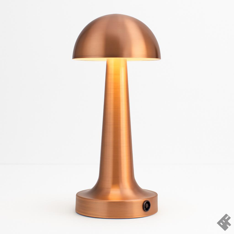 CATA CT-8430 Lizbon Bronz Masa Lambası – Şarjlı, Dokunmatik, 3 Renk Modlu, 1500 mAh Pil – Cafe, Otel ve Ev İçin Dekoratif Aydınlatma