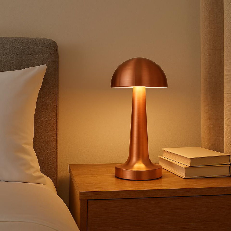 CATA CT-8430 Lizbon Bronz Masa Lambası – Şarjlı, Dokunmatik, 3 Renk Modlu, 1500 mAh Pil – Cafe, Otel ve Ev İçin Dekoratif Aydınlatma