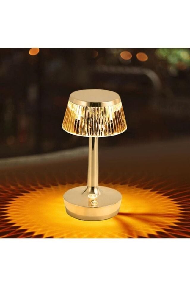 Şarjlı Masa Lambası Dimmerli Dekoratif Abajur Cata Rio Dokunmatik Cafe Lambası 3 Renk Işık Modu