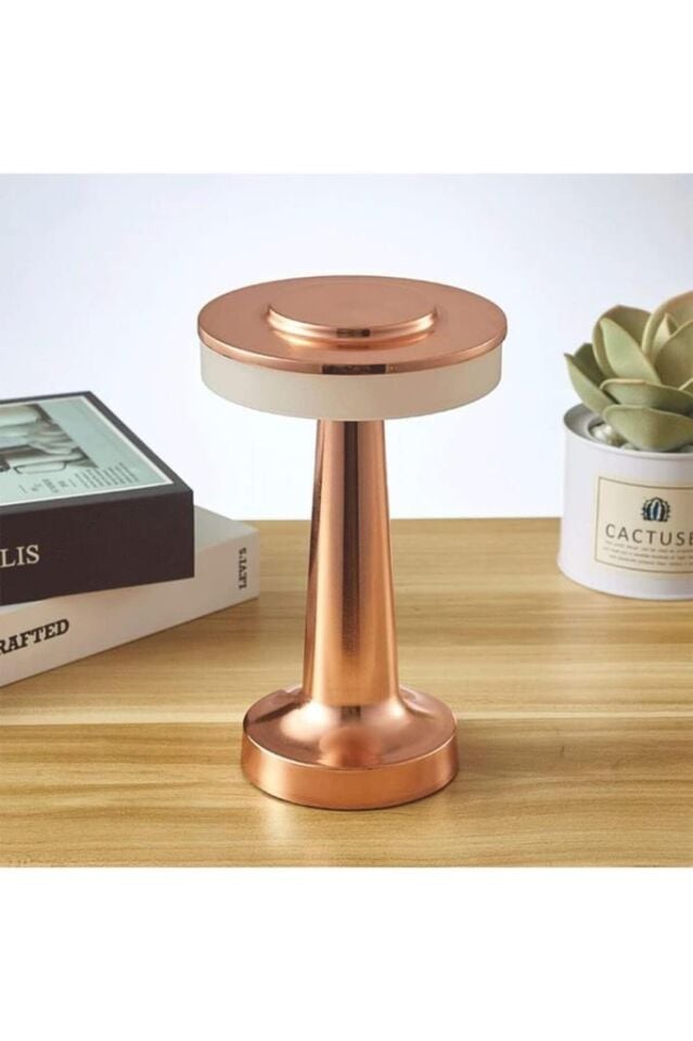 Cata CT-8435 Oslo USB Şarjlı 3 Renk Dokunmatik Masa Lambası – Bronz Metal Gövde
