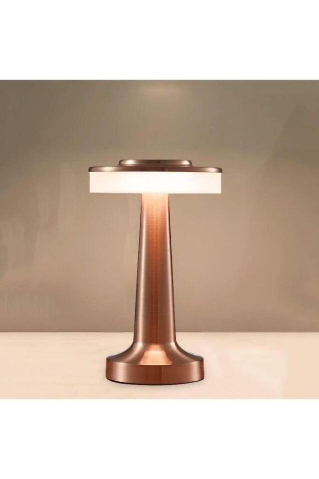 Cata CT-8435 Oslo USB Şarjlı 3 Renk Dokunmatik Masa Lambası – Bronz Metal Gövde