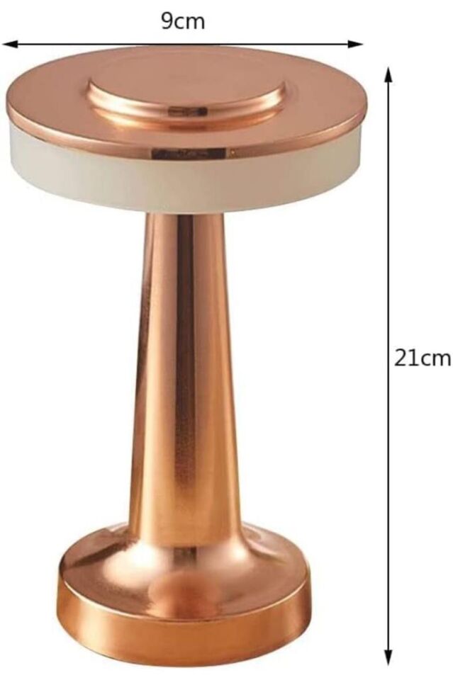 Cata CT-8435 Oslo USB Şarjlı 3 Renk Dokunmatik Masa Lambası – Bronz Metal Gövde