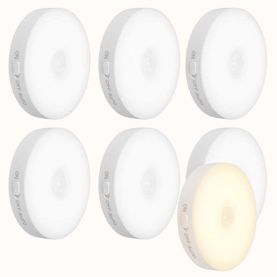 CATA CT-5180 6'lı Set USB Şarjlı Sensörlü LED Gece Lambası 4000K Gün Işığı – Kabin, Dolap ve Koridor Aydınlatması İçin