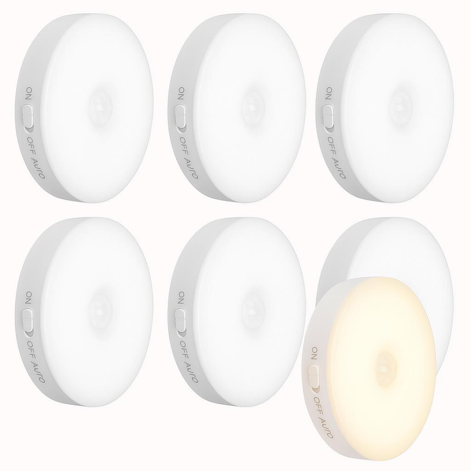 CATA CT-5180 6'lı Set USB Şarjlı Sensörlü LED Gece Lambası 4000K Gün Işığı – Kabin, Dolap ve Koridor Aydınlatması İçin