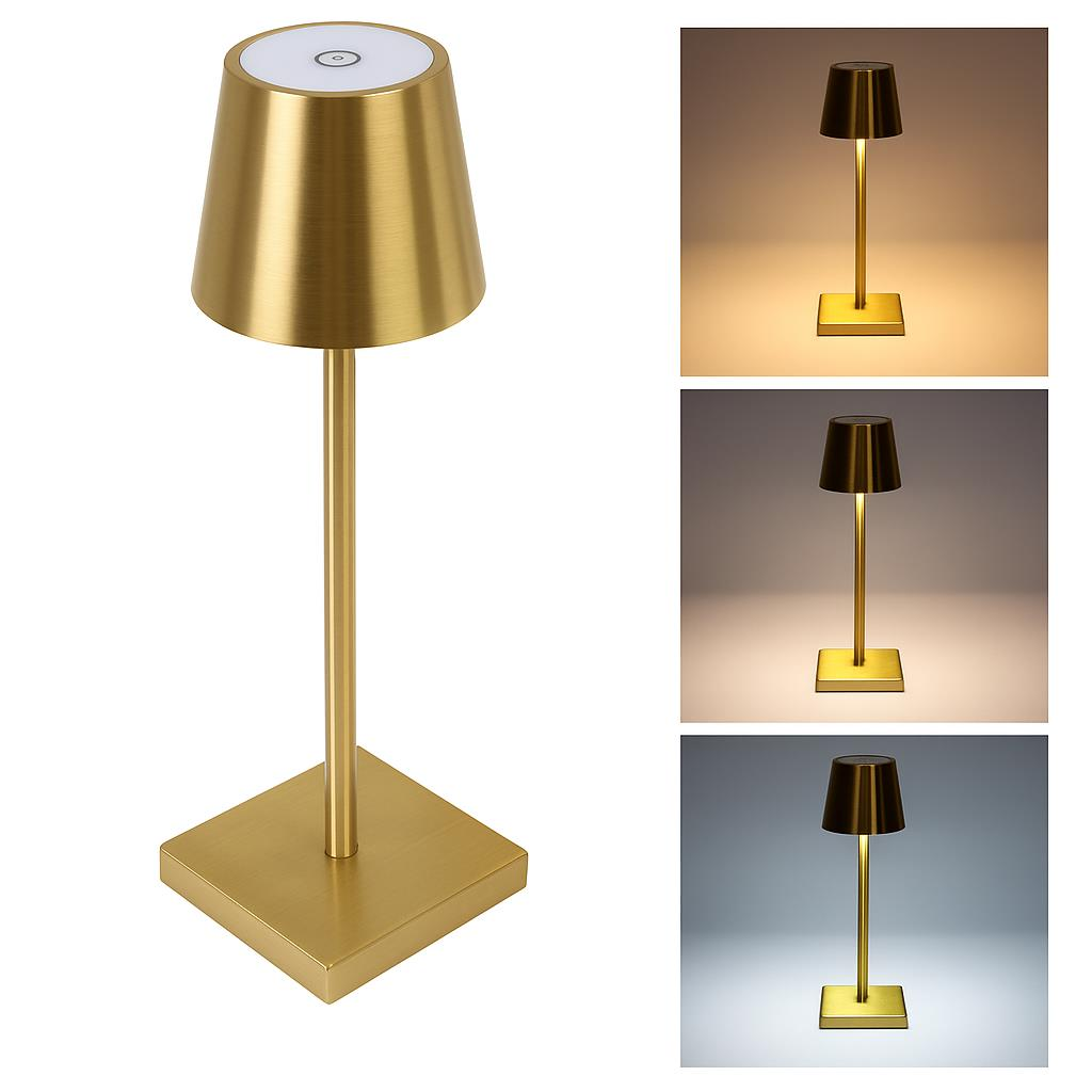 CATA CT-8437 İstanbul Şarjlı LED Masa Lambası | 3 Renk Modlu, Dokunmatik Dimmerli, Metal Gövdeli, Taşınabilir Aydınlatma