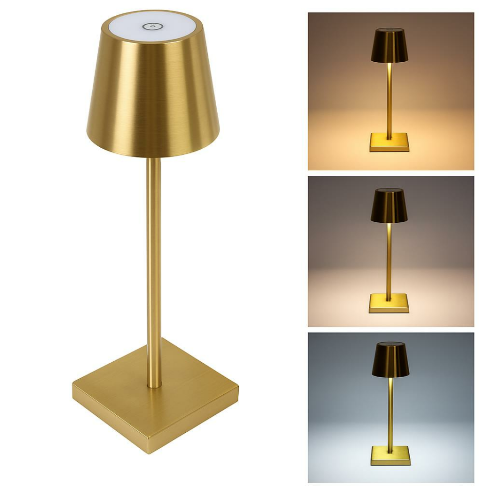 CATA CT-8437 İstanbul Şarjlı LED Masa Lambası | 3 Renk Modlu, Dokunmatik Dimmerli, Metal Gövdeli, Taşınabilir Aydınlatma