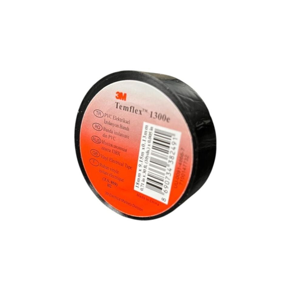 3M Temflex 1300e İzole Elektrik Bantı İzole Bant (10 lu Paket)