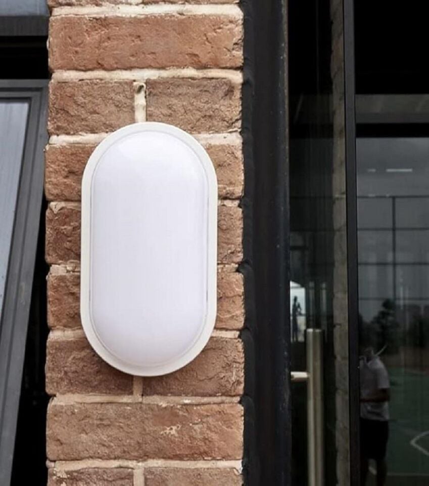 Horoz Aydos 20W Oval Beyaz Led Nem Su Geçirmez Banyo Bahçe Balkon Tavan Duvar Lambası Beyaz Işık