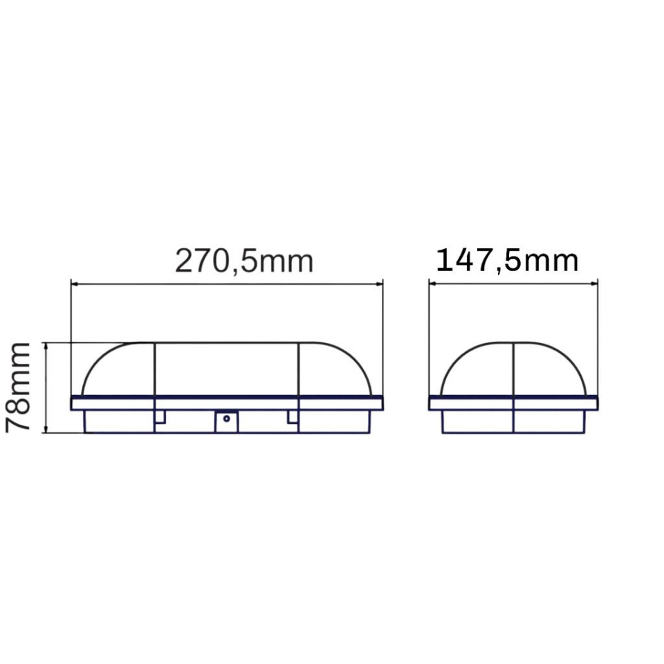Horoz Aydos 20W Oval Beyaz Led Nem Su Geçirmez Banyo Bahçe Balkon Tavan Duvar Lambası Beyaz Işık