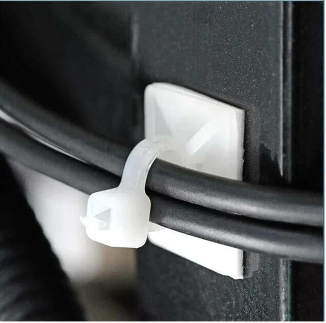 Çetsan Yapışkanlı Kroşe 19x19 mm-100 Adet Kablo Bağı Kroşesi Yapışkanlı