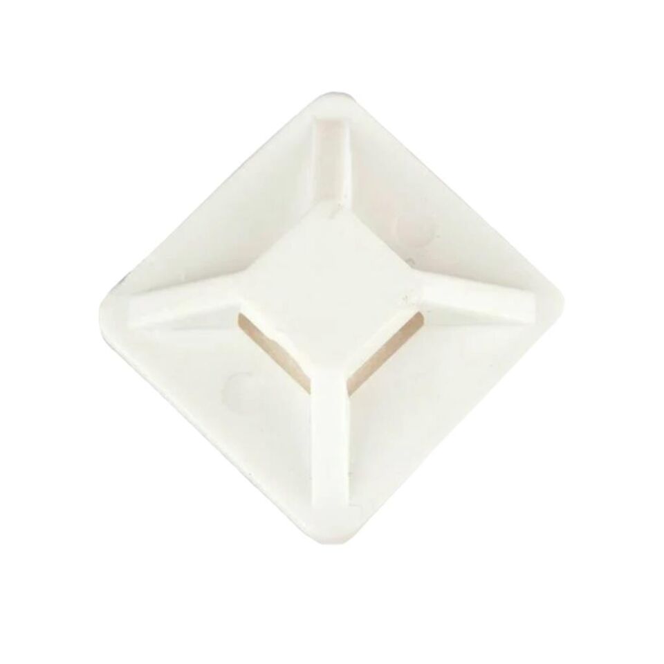 Çetsan Yapışkanlı Kroşe 28x28 mm-100 Adet Kablo Bağı Kroşesi Yapışkanlı