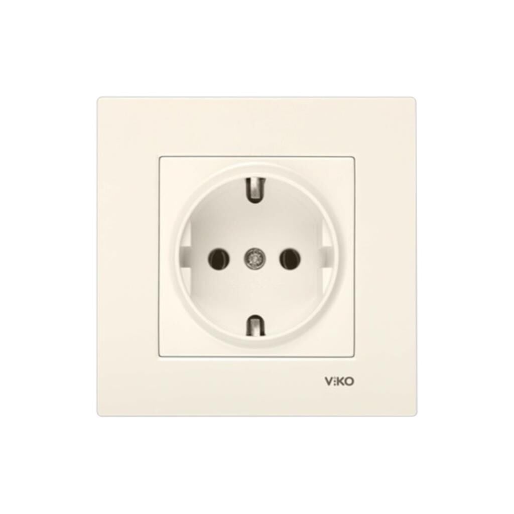Viko Karre Krem Topraklı Priz Çerçeve Dahil