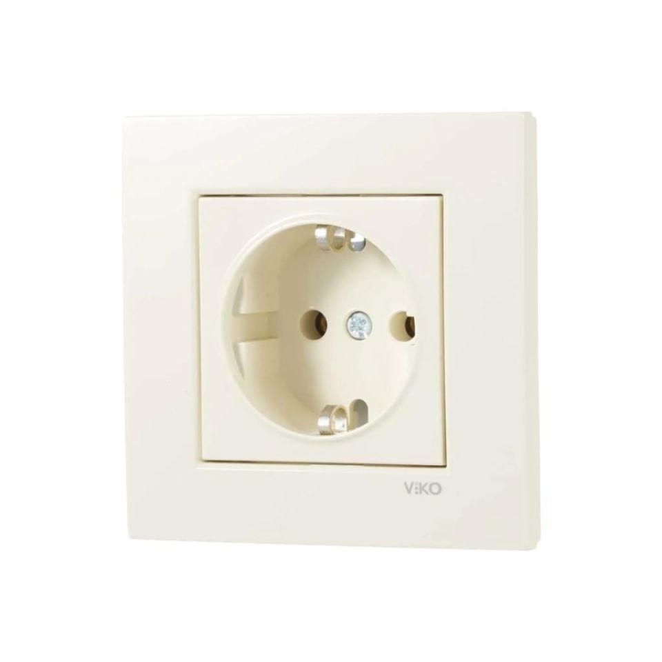 Viko Karre Krem Topraklı Priz Çerçeve Dahil