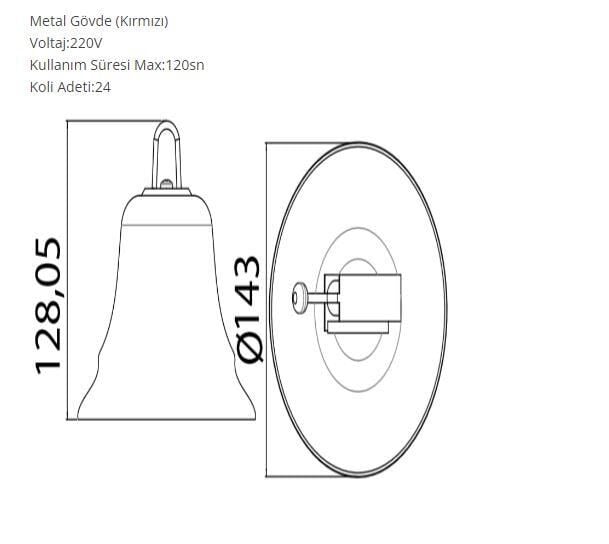 Selda 220V Kampana Zil Okul Çanı