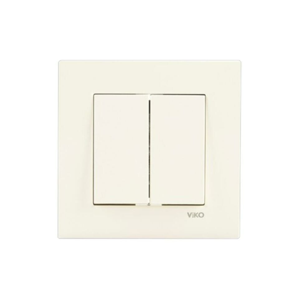 Viko Karre Krem Komitatör Çiftli Anahtar Çerçeve Dahil